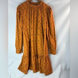 Universal Thread XL Boho Tiered Terracotta Rust Orange Floral Mini Dress